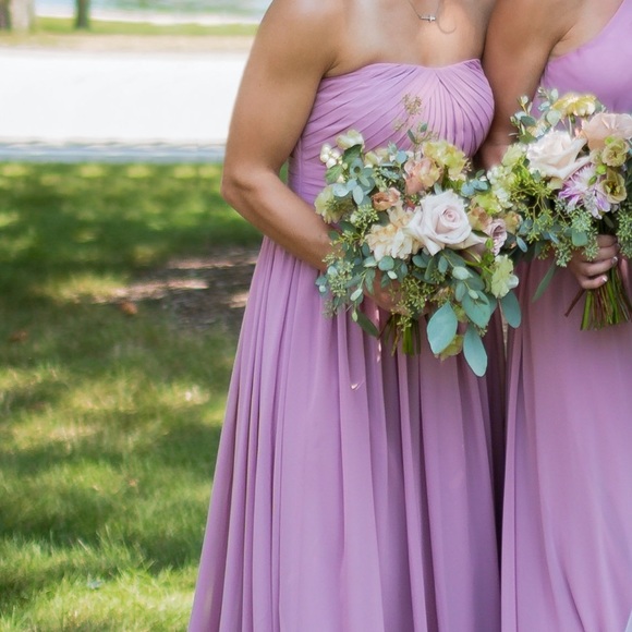 Size A8 Azazie Milagros strapless Bridesmaid dress in Vintage Mauve - worn once! - Picture 3 of 4
